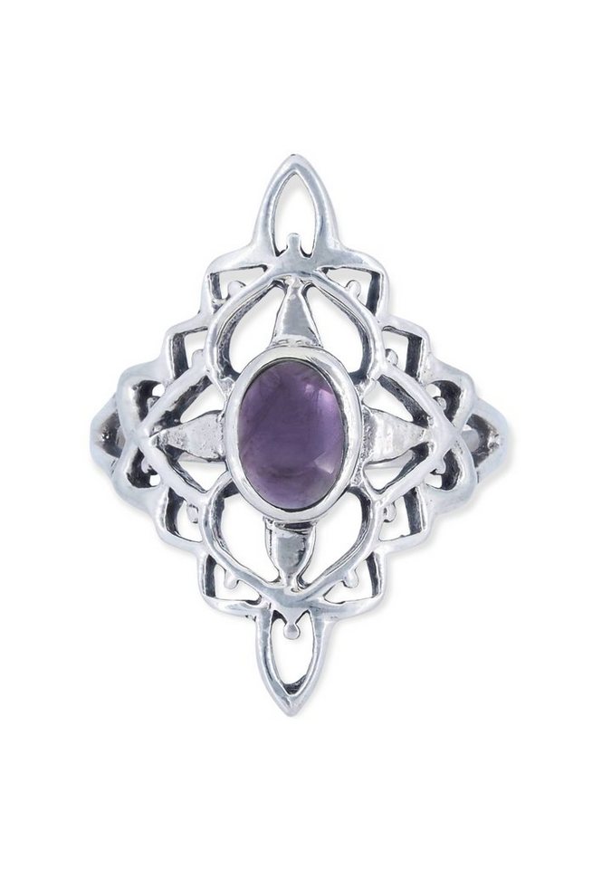 mantraroma Silberring 925er Silber mit Amethyst von mantraroma