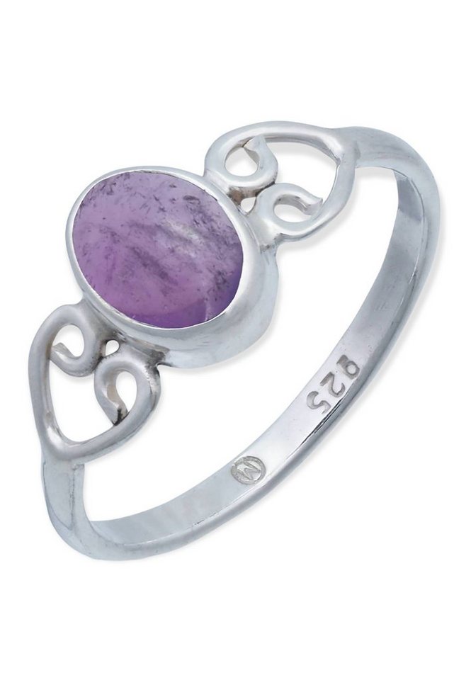 mantraroma Silberring 925er Silber mit Amethyst von mantraroma