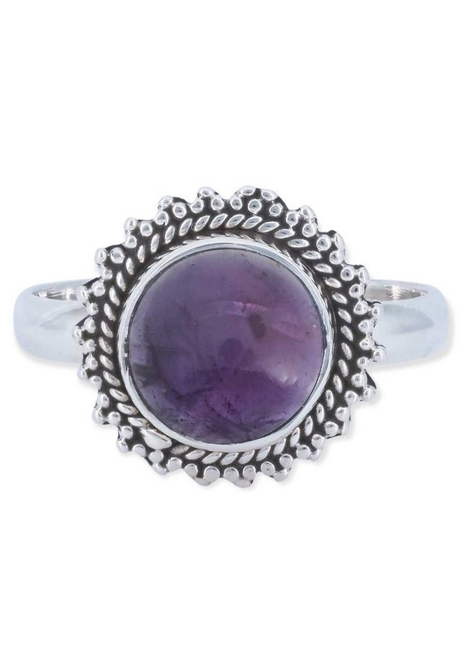 mantraroma Silberring 925er Silber mit Amethyst von mantraroma