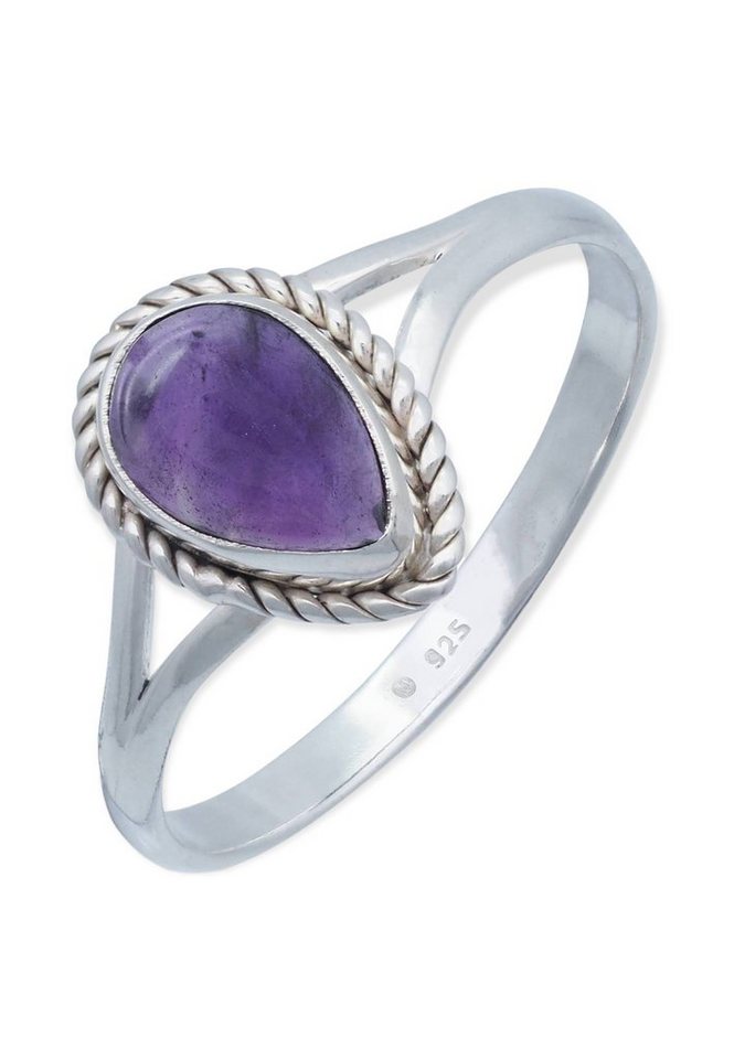 mantraroma Silberring 925er Silber mit Amethyst von mantraroma