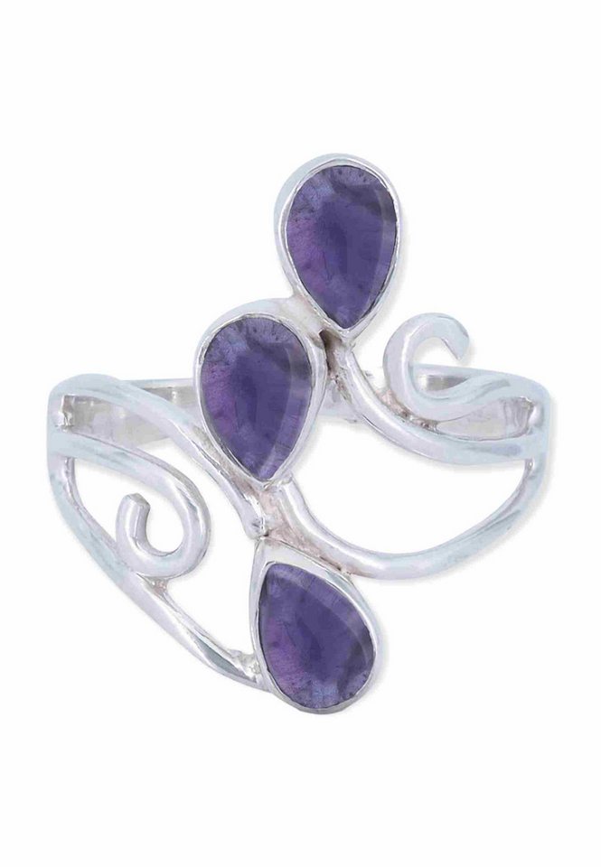 mantraroma Silberring SIDISTI aus 925 Silber mit Amethyst (Ring mit Schmuckbeutel), Damenring aus 925er Silber mantraroma Silberring SIDISTI aus 925 Silber mit Amethyst (Ring mit Schmuckbeutel), Damenring aus 925er Silber von mantraroma