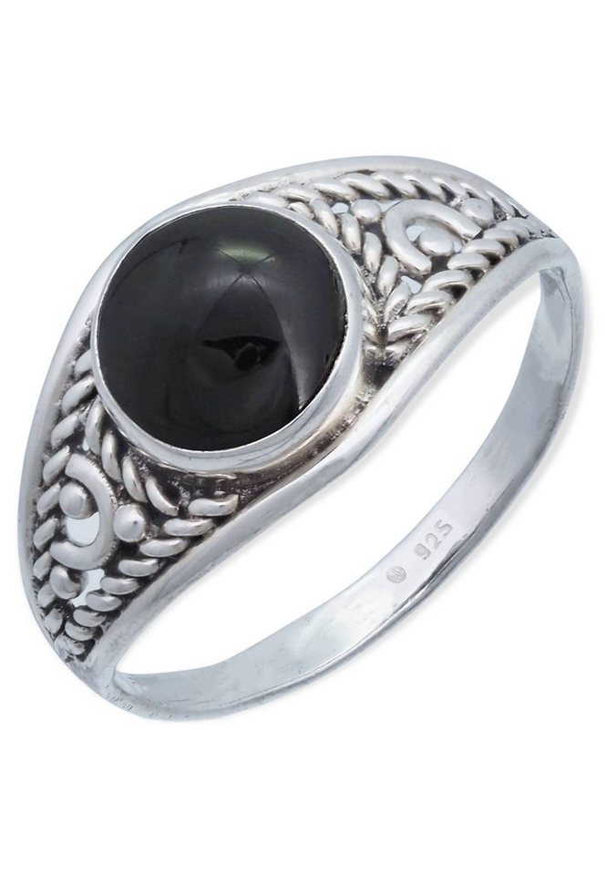 mantraroma Silberring 925er Silber mit Onyx von mantraroma