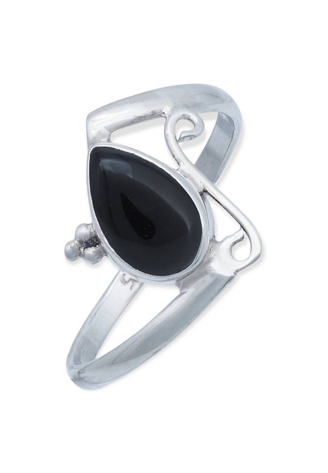 mantraroma Silberring 925er Silber mit Onyx von mantraroma