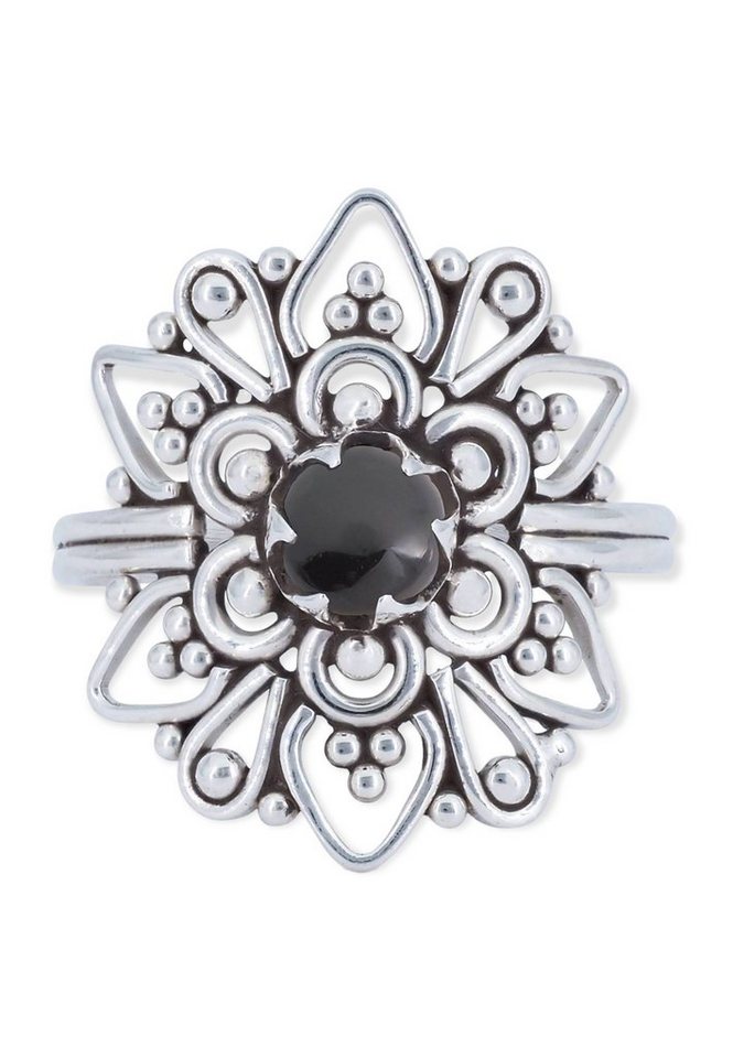 mantraroma Silberring 925er Silber mit Onyx von mantraroma