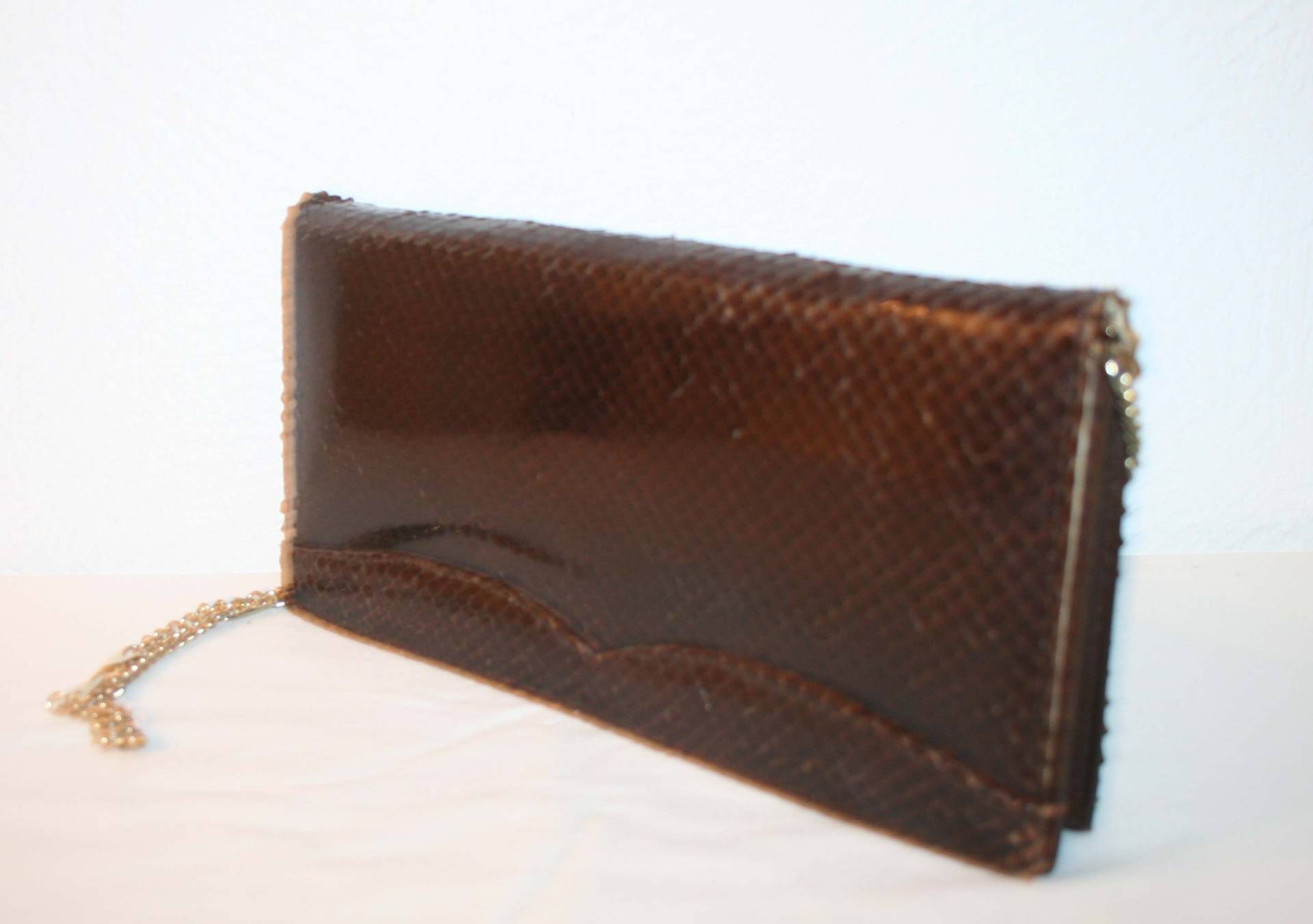 Vintage Tasche, Edle Handtasche, Clutch, Echt Leder Braun Mit Reptilprägung, Original 70Er Jahre Vintage Tasche, Edle Handtasche, Clutch, Echt Leder Braun Mit Reptilprägung, Original 70Er Jahre von manufakturendesign