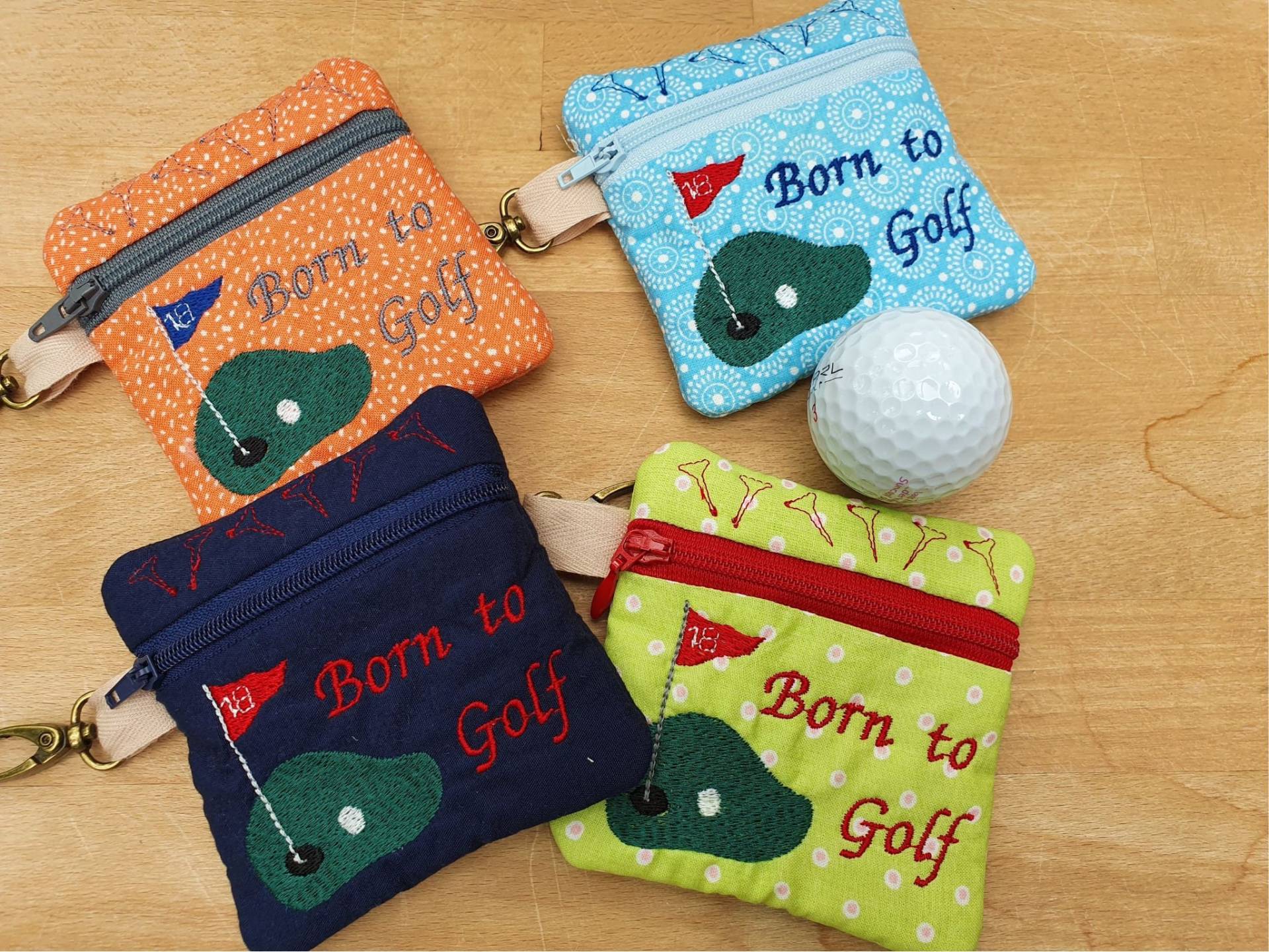 Reißverschluss-Tasche, Mit Golfmotiv Bestickt, 9 X cm Reißverschluss-Tasche, Mit Golfmotiv Bestickt, 9 X cm von manufaktursula