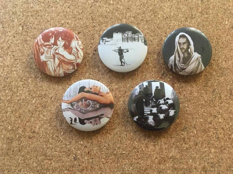 Pier Paolo Pasolini - Fünf Filme Pinback Collection von manwithabuttonmaker