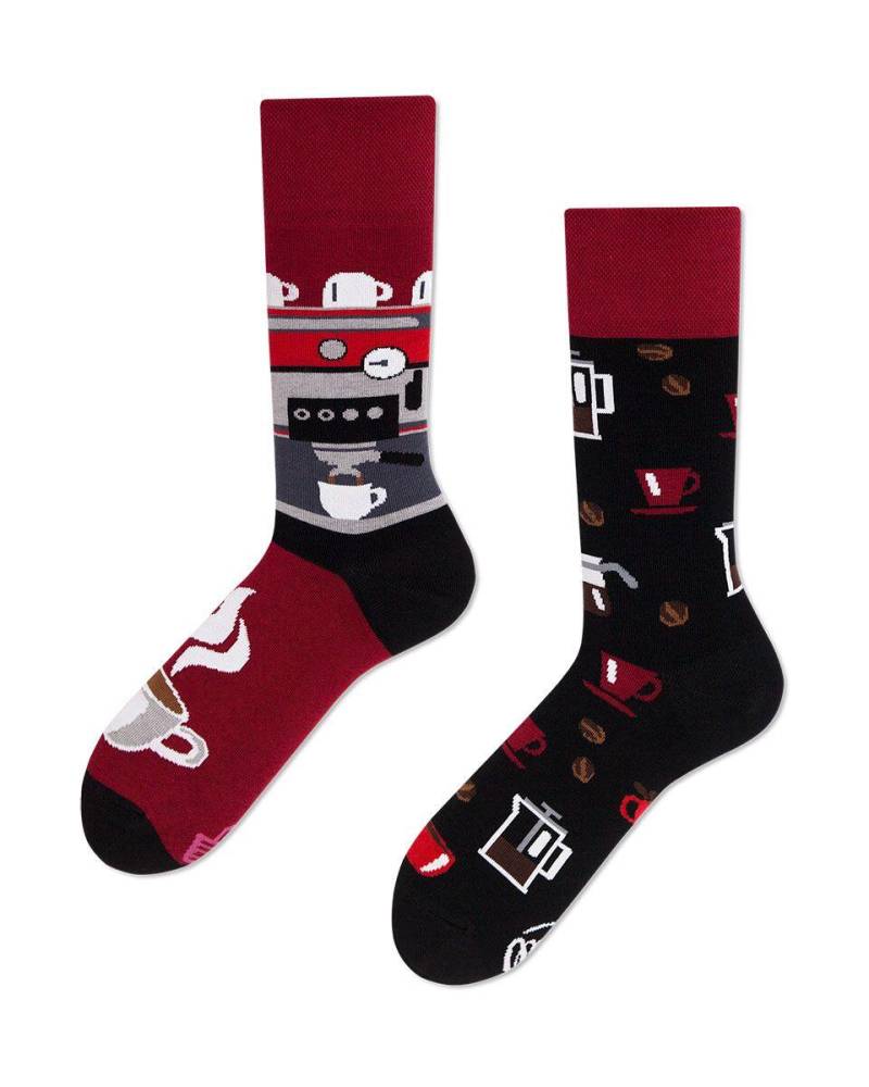 many mornings - Socken DARK ESPRESSO schwarz/rot/braun von many mornings