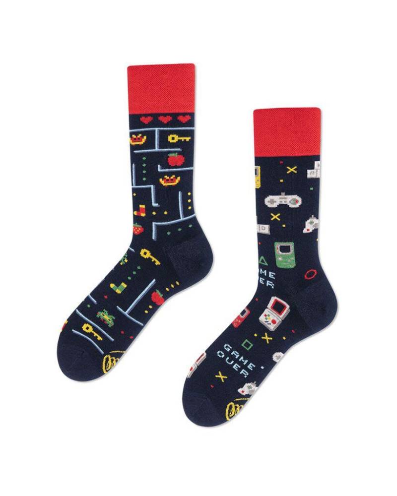 many mornings - Socken GAME OVER rot/blau von many mornings