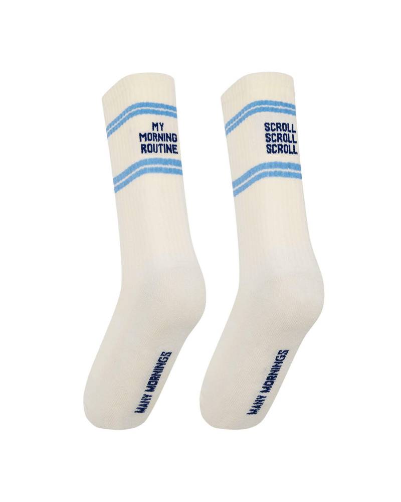 many mornings - Socken - Scroll Routine beige/blau von many mornings