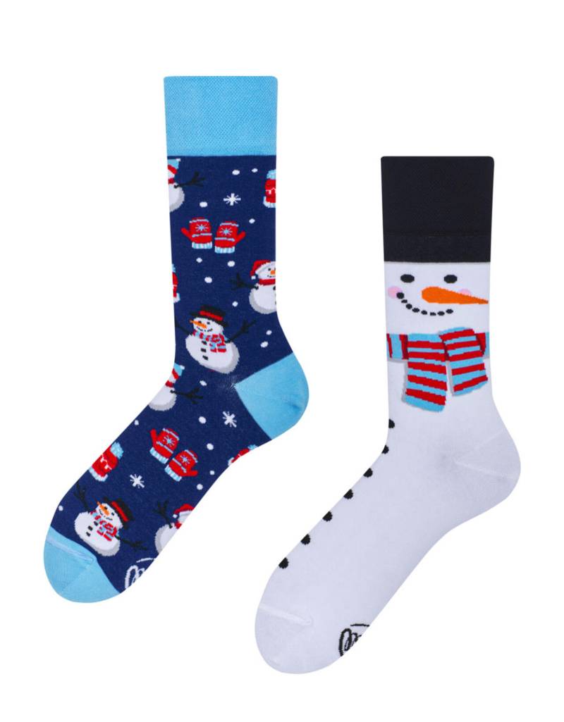 many mornings - Socken - Snowman blau/weiß von many mornings