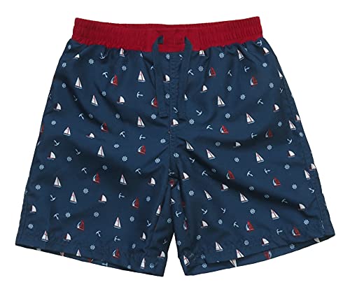 maoo garden Jungen Badehose schnelltrocknende Strand-Boardshorts Mesh-Futter Bademode Marine Segelboot 10 Jahre von maoo garden