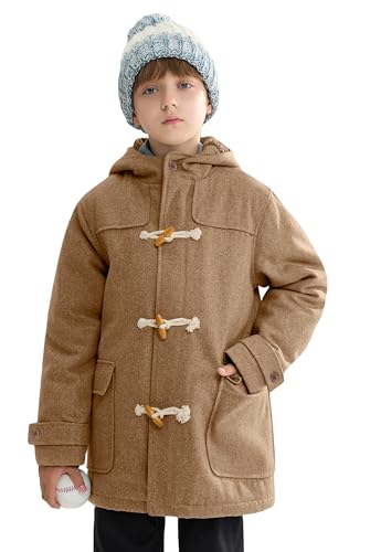 maoo garden Jungen Wollmantel Kinder Winter Schwere Sherpa gefütterte Dufflejacke Kapuzen Trenchcoat Kamel 140 maoo garden Jungen Wollmantel Kinder Winter Schwere Sherpa gefütterte Dufflejacke Kapuzen Trenchcoat Kamel 140 von maoo garden