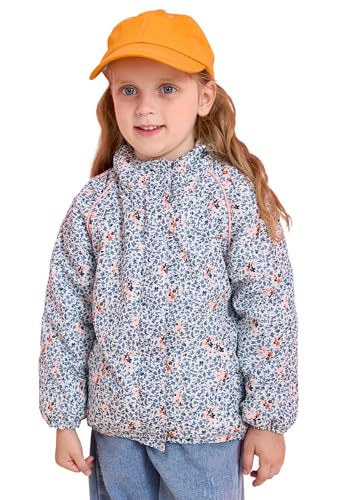 maoo garden Baby Mädchen Blumen-Jacke Gr.86-122 cm – Leichte Fleecegefütterte Windjacke für Frühling/Herbst Winddicht 98 von maoo garden