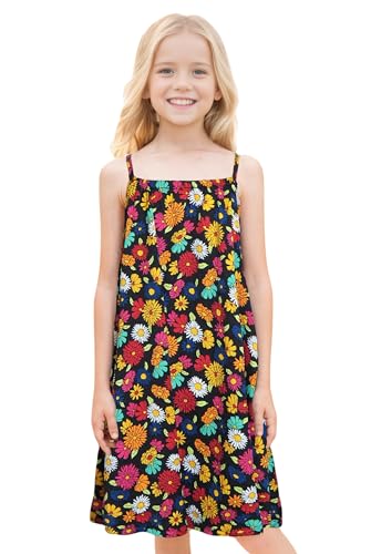 maoo garden Mädchen Floral Slip Sundress Sommer Ärmelloses Plissiertes Urlaubsstrand Freizeitkleid 4Y von maoo garden