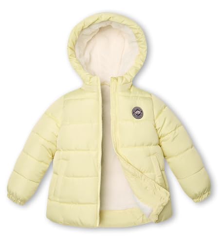 maoo garden Mädchen Winterjacke 4-7 Jahre Leichte Steppmäntelchen mit Fleecefutter wasserabweisend für Kindergarten Vorschulkinder Gelb 104 von maoo garden