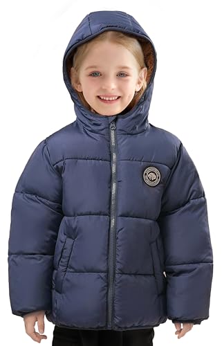 maoo garden Mädchen Winterjacke Mit Fleecefutter Leichte Schauerfeste Steppjacke Für Kleinkinder Blau 116 von maoo garden
