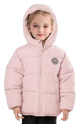 maoo garden Mädchen Winterjacke Mit Fleecefutter Leichte Schauerfeste Steppjacke Für Kleinkinder Rosa 122 von maoo garden