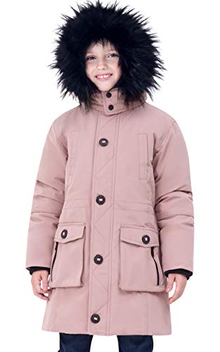 maoo garden Mädchen Wintermäntel schwere wasserdichte Jacke mittellanger Fell Kapuzenparka Rosa 146-152cm maoo garden Mädchen Wintermäntel schwere wasserdichte Jacke mittellanger Fell Kapuzenparka Rosa 146-152cm von maoo garden