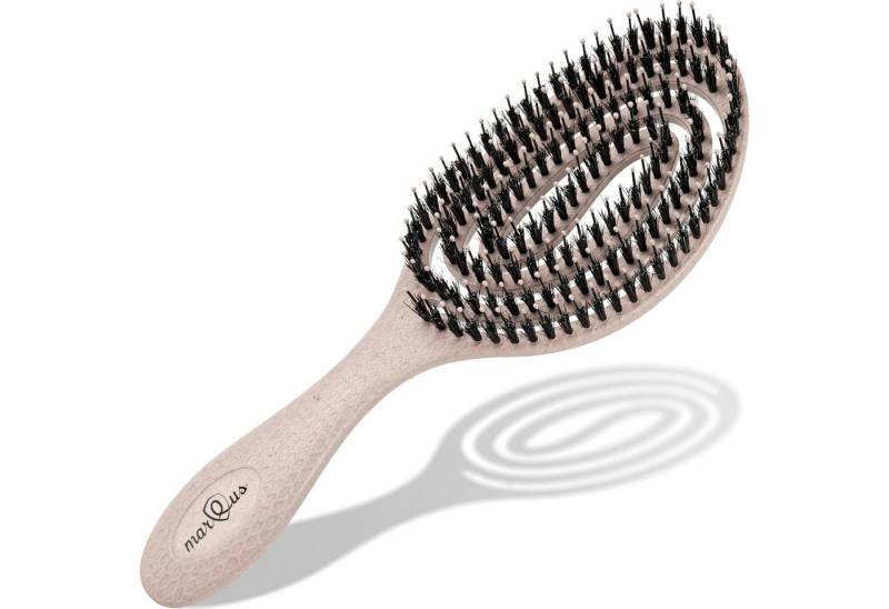 marQus Haarbürste ohne Ziepen mit Wildschweinborsten - nachhaltiges Material, Entwirrbürste mit einzigartiger Spirale, perfekt für nasse&trockene Haare, mehr Glanz, Volumen & gesunde Haarpflege, Natur von marQus
