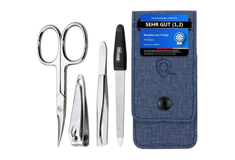 marQus Maniküre-Etui 4-teilig Praktisch und Kompakt- mit Feile aus Solingen, 4 tlg. von marQus