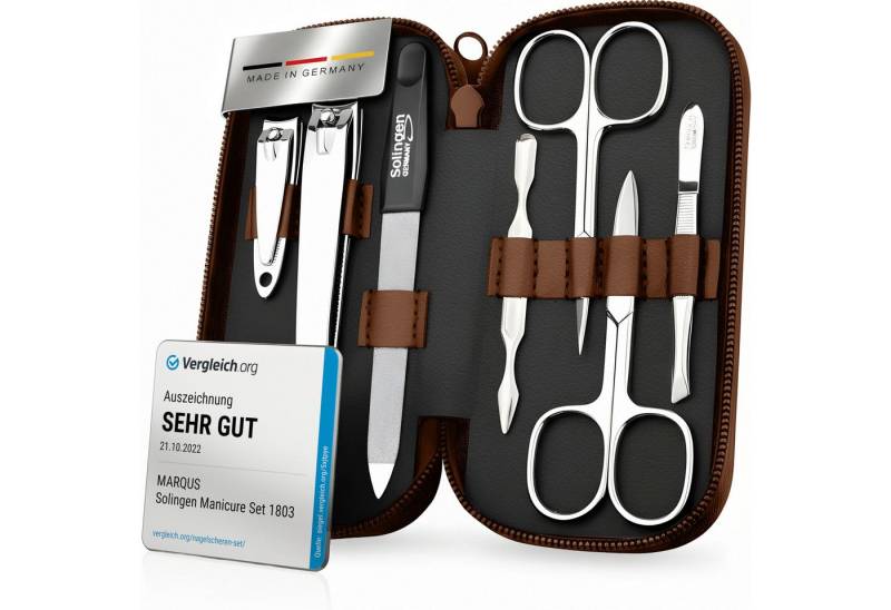 marQus Maniküre-Etui 4-teilig Praktisch und Kompakt- mit Feile aus Solingen, 4 tlg. von marQus