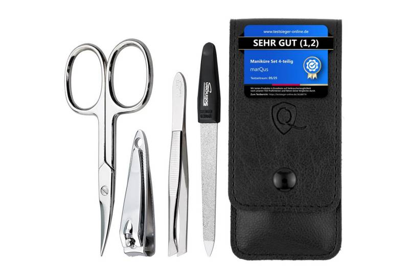 marQus Maniküre-Etui 4-teilig Praktisch und Kompakt- mit Feile aus Solingen, 4 tlg. von marQus