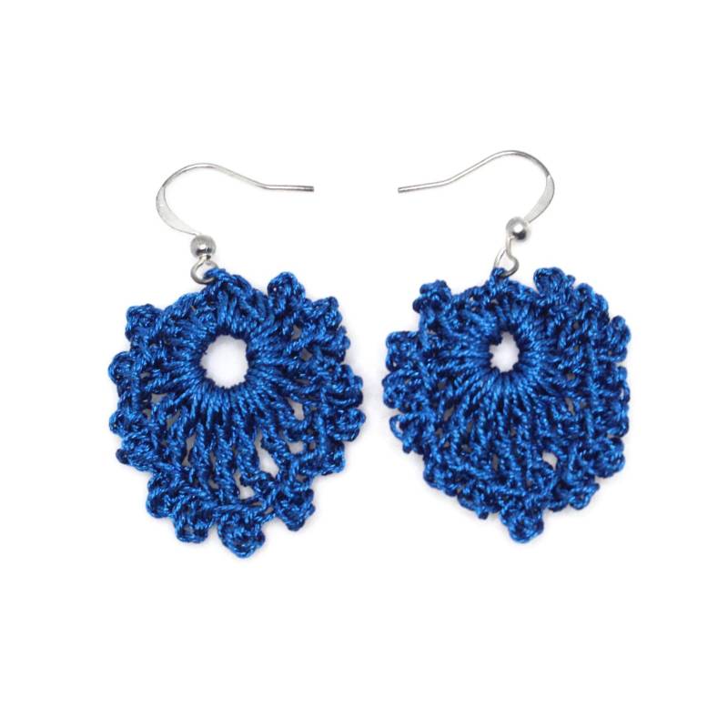 Blau Ohrringe Gehäkelt Hängeohrringe Häkelschmuck Statement Schmuck Geschenk Für Frauen von maraeilis