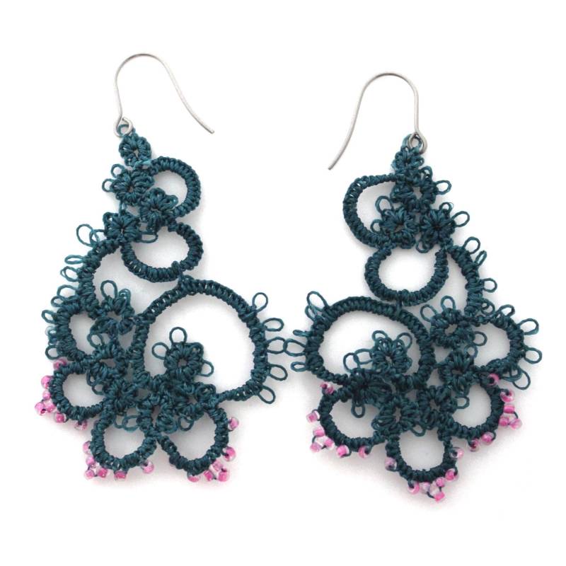 Türkise Ohrringe Handarbeit Occhi Gehäkelt Häkelohrringe Schiffchenspitze Geschenkidee Für Frauen von maraeilis
