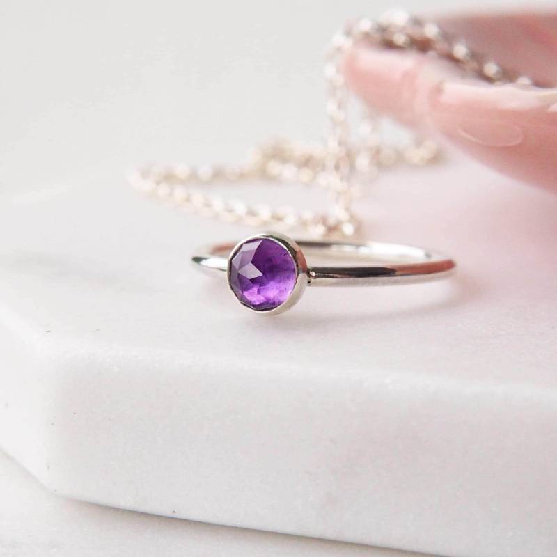 Amethyst Ring Aus Sterlingsilber Februar Birthstone Schmuck von maramjewellery
