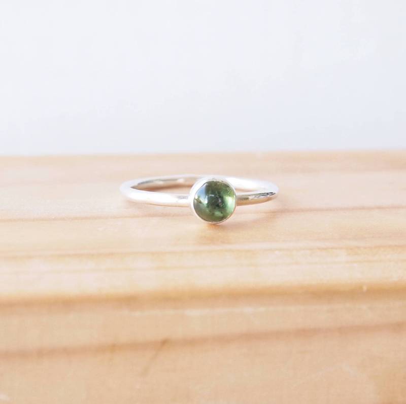 sterling Silber Grüner Turmalin Ring - Oktober Birthstone Schmuck von maramjewellery