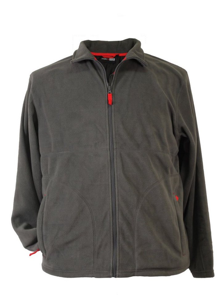marc & mark Fleecejacke Basic Fleece Jacke " Seefeld " in großen Größen bis 12 XL in grau von marc & mark