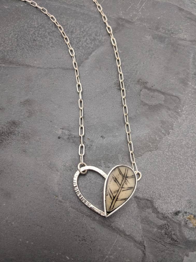 Liebe Halskette, Herz Silber Handgemachte Minimal Unikat Halskette Liebe Halskette, Herz Silber Handgemachte Minimal Unikat Halskette von marciART