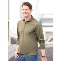 Witt Weiden Herren Langarm-Poloshirt oliv-meliert von marco donati