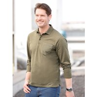 Witt Herren Langarm-Poloshirt, oliv-meliert von marco donati