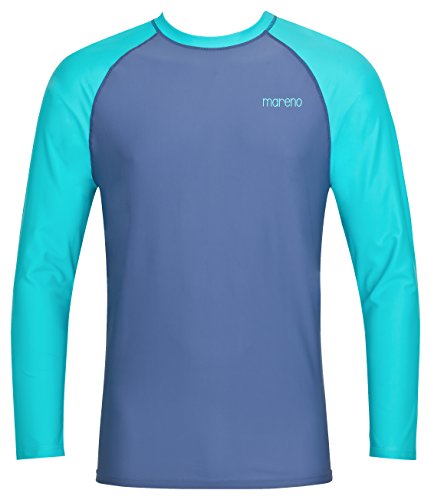 Herren UV-Schutz T-Shirt UV Protect 80, Oeko-Tex 100 in Marine/türkis in Größe M von MARENO