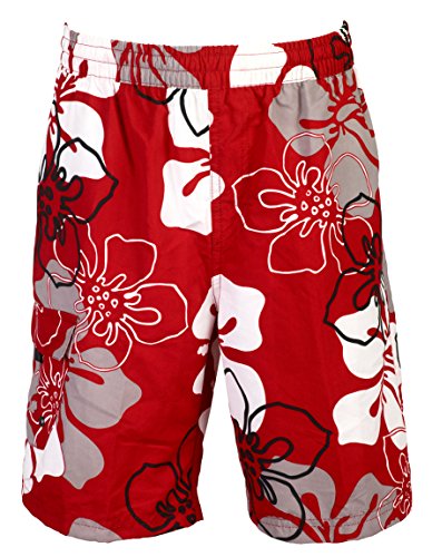 mareno® - Herren Badeshort mit modernem Blumenmuster in rot, Größe 4XL von mareno