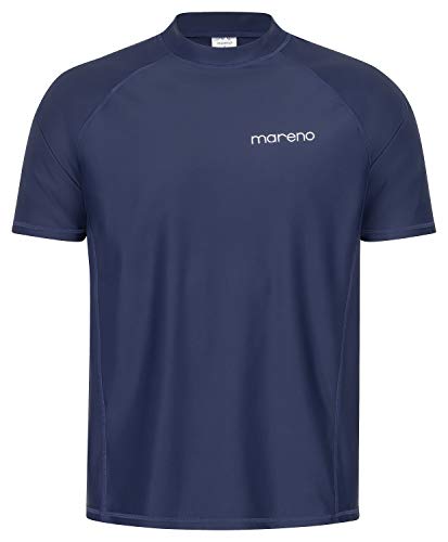 Herren UV-Schutz Kurzarm T-Shirt (Rashguard), Oeko-Tex 100 in Marine blau in Größe L von mareno