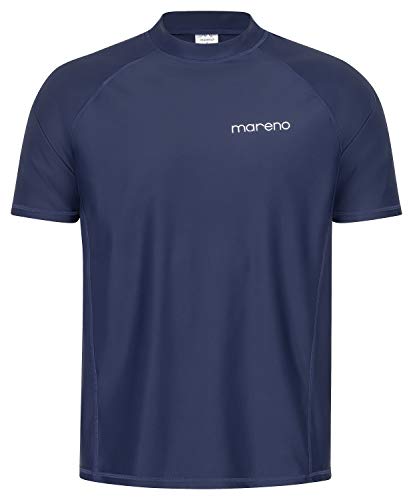 Herren UV-Schutz Kurzarm T-Shirt (Rashguard), Oeko-Tex 100 in Marine blau in Größe M von mareno