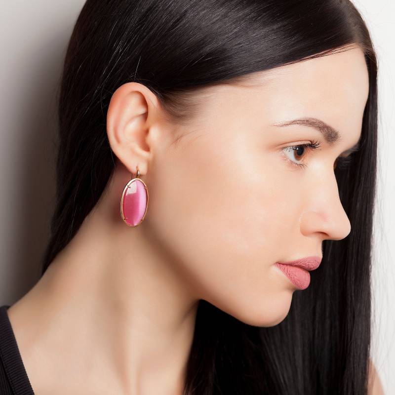 Rosa Oval Tropfenohrringe Geschenk Zum Valentinstag Rosa Oval Tropfenohrringe Geschenk Zum Valentinstag von maresavejewelry