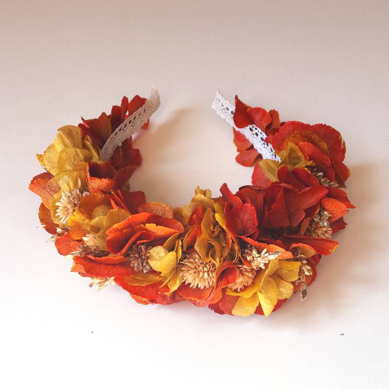 stirnband/Kopfschmuck Der Erhaltenen Blumen Orange Töne Daniela - Orangefarbene Blume Krone Boho Kopfstück stirnband/Kopfschmuck Der Erhaltenen Blumen Orange Töne Daniela - Orangefarbene Blume Krone Boho Kopfstück von margotblanxart