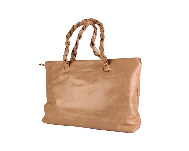 maria-dee Schultertasche Handtasche Melanie beige echt Leder (Handtasche, 1-tlg., Lederoptik), besonders langlebig von maria-dee
