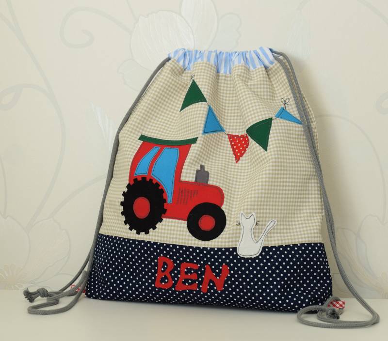 Kinder Turnbeutel Traktor Und Namen von mariebell123