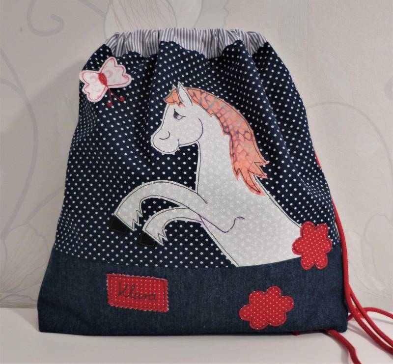 Kinderturnbeutel Pferd Mit Namen von mariebell123