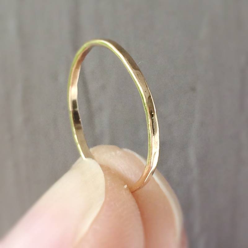 Gold Knuckle Ring ~ Minimal 14K Filled Gehämmerter Midi Schlichter Alltags von marigoldmary