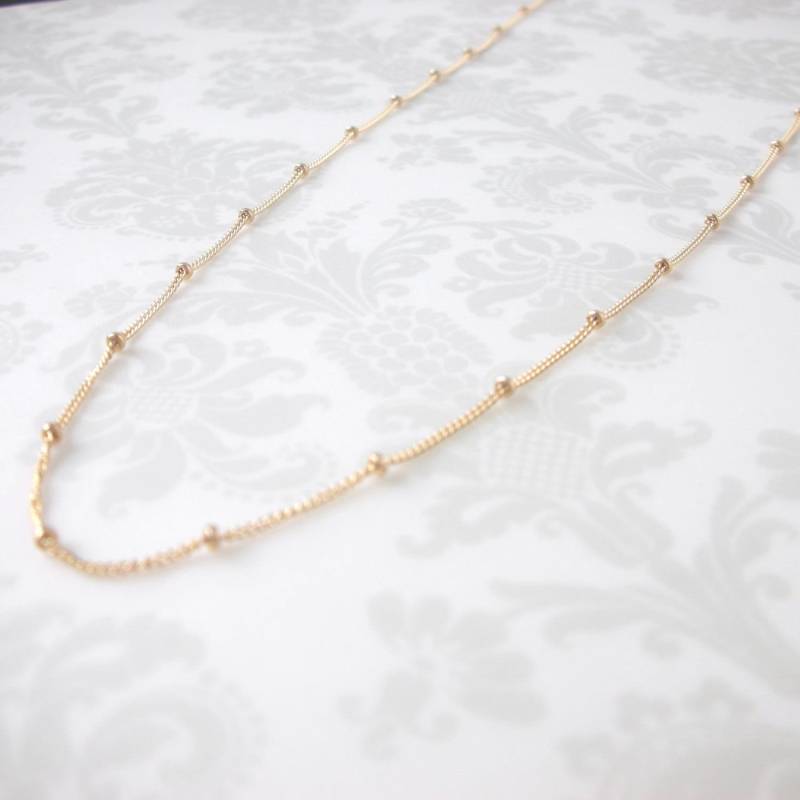 Satelliten Halskette ~ Einfache 14K Gold Filled Winzige Perlen Kette Minimale Layering Satelliten Halskette ~ Einfache 14K Gold Filled Winzige Perlen Kette Minimale Layering von marigoldmary