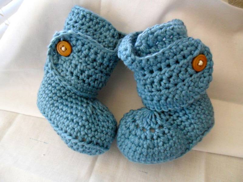 Baumwoll-Knopf-Manschette-Babyschuhe - Baumwolle Baby Booties Baby-Schuhe Aus Knopf Manschette Schuhe Krippe 0-24 Monate von marinebiochic07