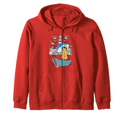 maritim Boot Boote Ruderboot Mädchen Kinder Leuchtturm Kapuzenjacke maritim Boot Boote Ruderboot Mädchen Kinder Leuchtturm Kapuzenjacke von maritim Segelschiff Schiff