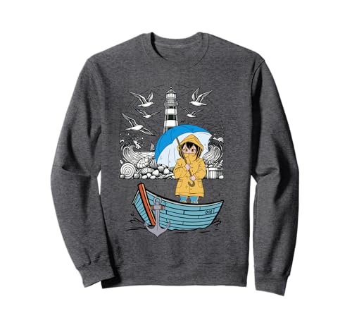maritim Boot Boote Ruderboot Mädchen Kinder Leuchtturm Sweatshirt maritim Boot Boote Ruderboot Mädchen Kinder Leuchtturm Sweatshirt von maritim Segelschiff Schiff