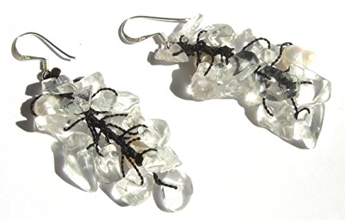 CLEAR WHITE PEARL FAIRYTALE - Bergkristall Perlen 925 Silber Ohr von markasitschmuck.de